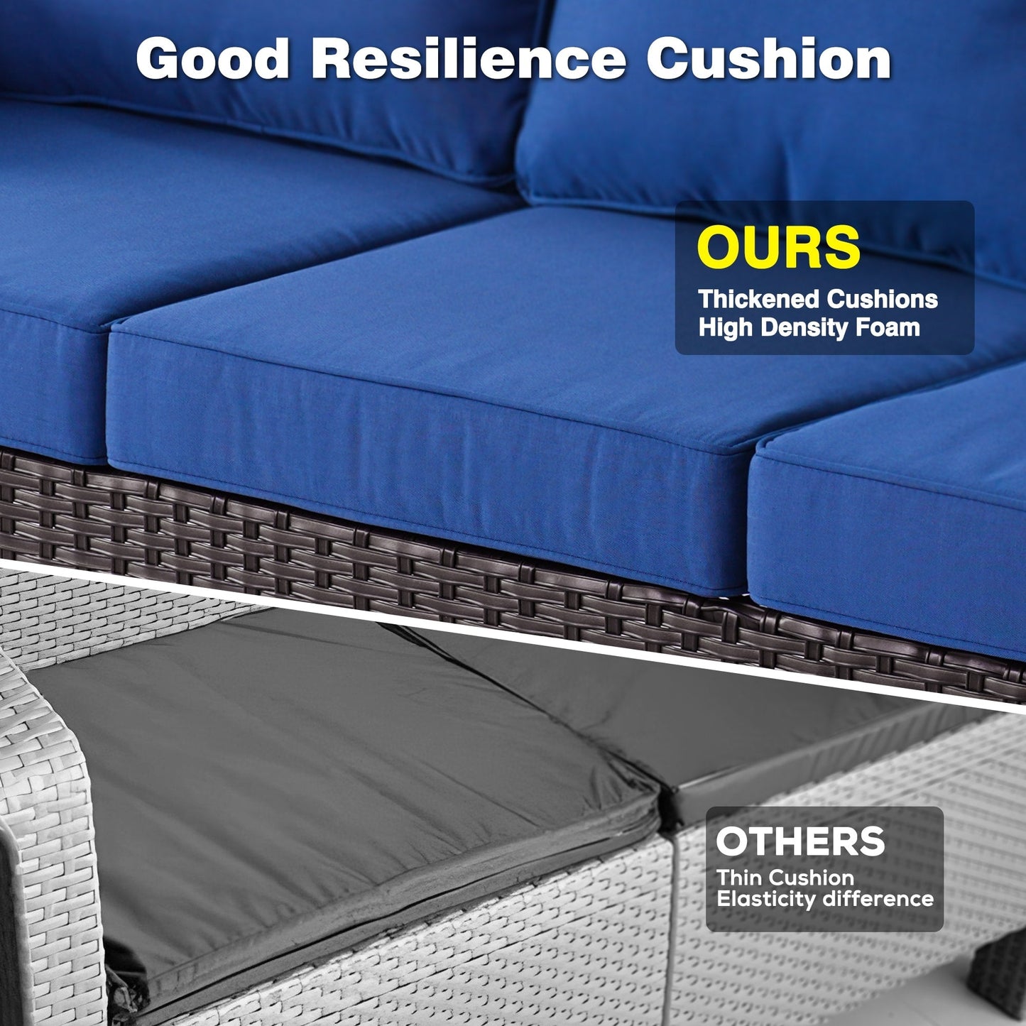 Ensemble de 8 chaises pivotantes en osier pour patio OVIOS