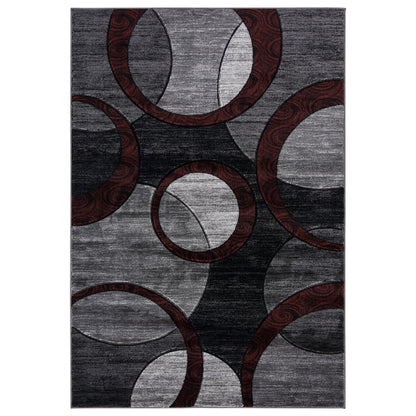 Orelsi Collection Abstract Geometric Circles Area Rug
