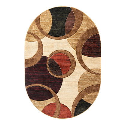 Orelsi Collection Abstract Geometric Circles Area Rug