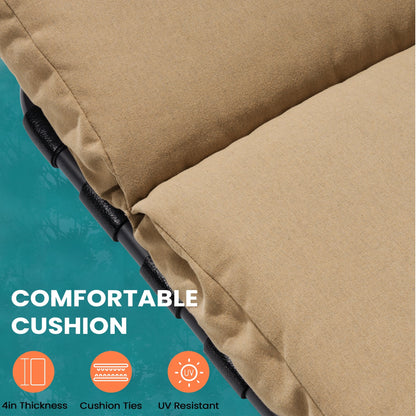 Chaise longue d'extérieur réglable avec coussin pour la plage et la piscine