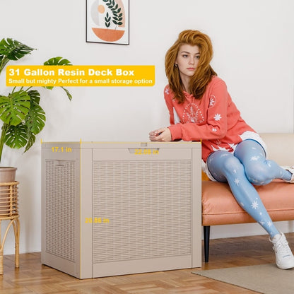 Outdoor Patio Storage Resin Lockable Deck Box