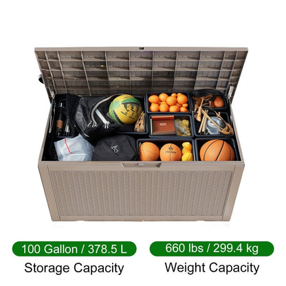 Outdoor Patio Storage Resin Lockable Deck Box