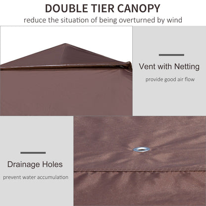 Outsunny 12' x 12' Pop Up Canopy Sun Shade Tente instantanée pliable avec filet latéral en maille, hauteur réglable sur 3 niveaux