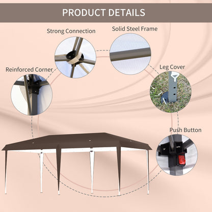Auvent pop-up robuste Outsunny avec cadre robuste, toit anti-UV et sac de transport pour terrasse, jardin, plage et arrière-cour
