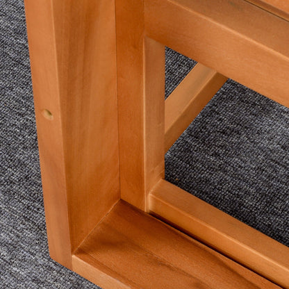 Outsunny 5 PCS L Shaped Patio Furniture Set, Wood Outdoor Sectional Sofa Conversation Set, Grey