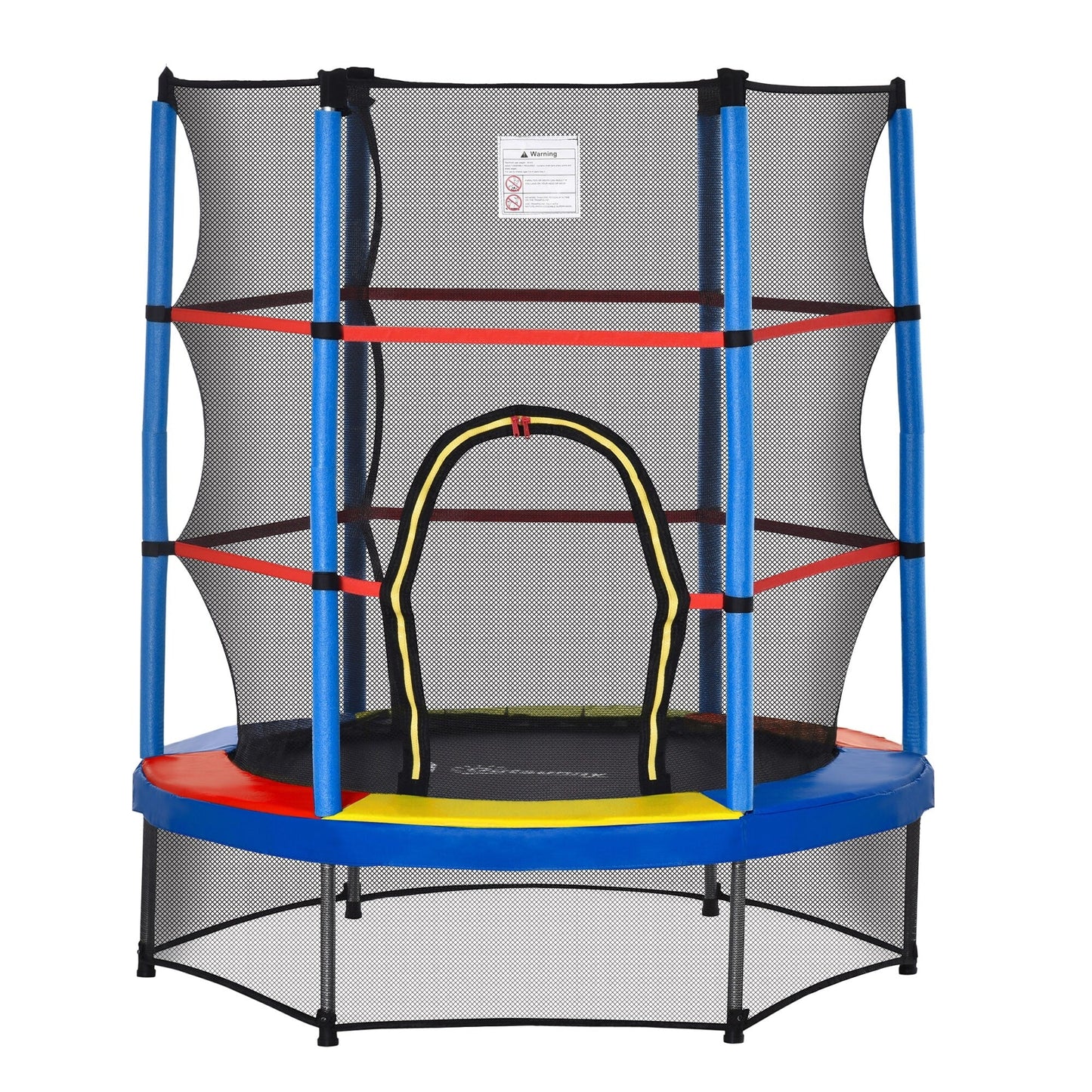 Outsunny 5' Diameter Kids Trampoline with Net for Indoors & Outdoors, Ages 3 to 6