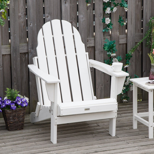 Chaise pliante Adirondack Outsunny, chaises de plage pliantes en plastique PEHD pour terrasse et jardin