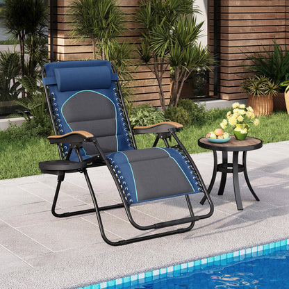 Fauteuil de salon surdimensionné XL rembourré à gravité zéro, accoudoirs larges, inclinable et réglable avec porte-gobelet - N/A