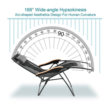 Fauteuil de salon surdimensionné XL rembourré à gravité zéro, accoudoirs larges, inclinable et réglable avec porte-gobelet - N/A