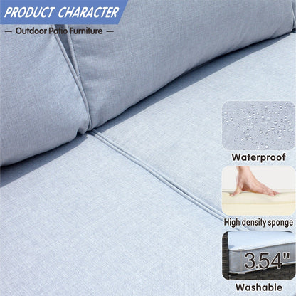 Ensemble de 5 sièges de jardin à dossier haut en osier OVIOS