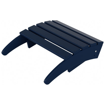 Chaise Adirondack pliable Polytrends Laguna en PEHD pour terrasse extérieure toutes saisons avec pouf (ensemble 2 pièces)