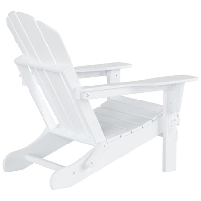 Chaise Adirondack pliable Polytrends Laguna en PEHD pour terrasse extérieure toutes saisons avec pouf (ensemble 2 pièces)