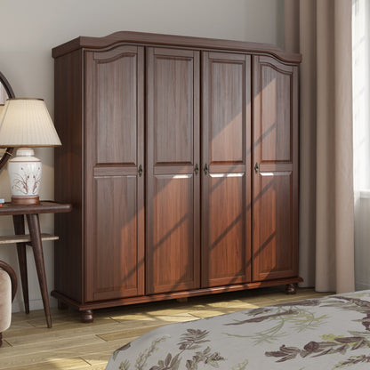 Armoire penderie 4 portes Kyle 100 % bois massif de Palace Imports avec portes en bois massif ou en miroir