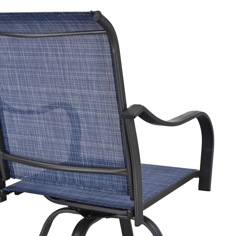 Chaise de bar pivotante à dossier haut en métal pour patio Festival (lot de 2)