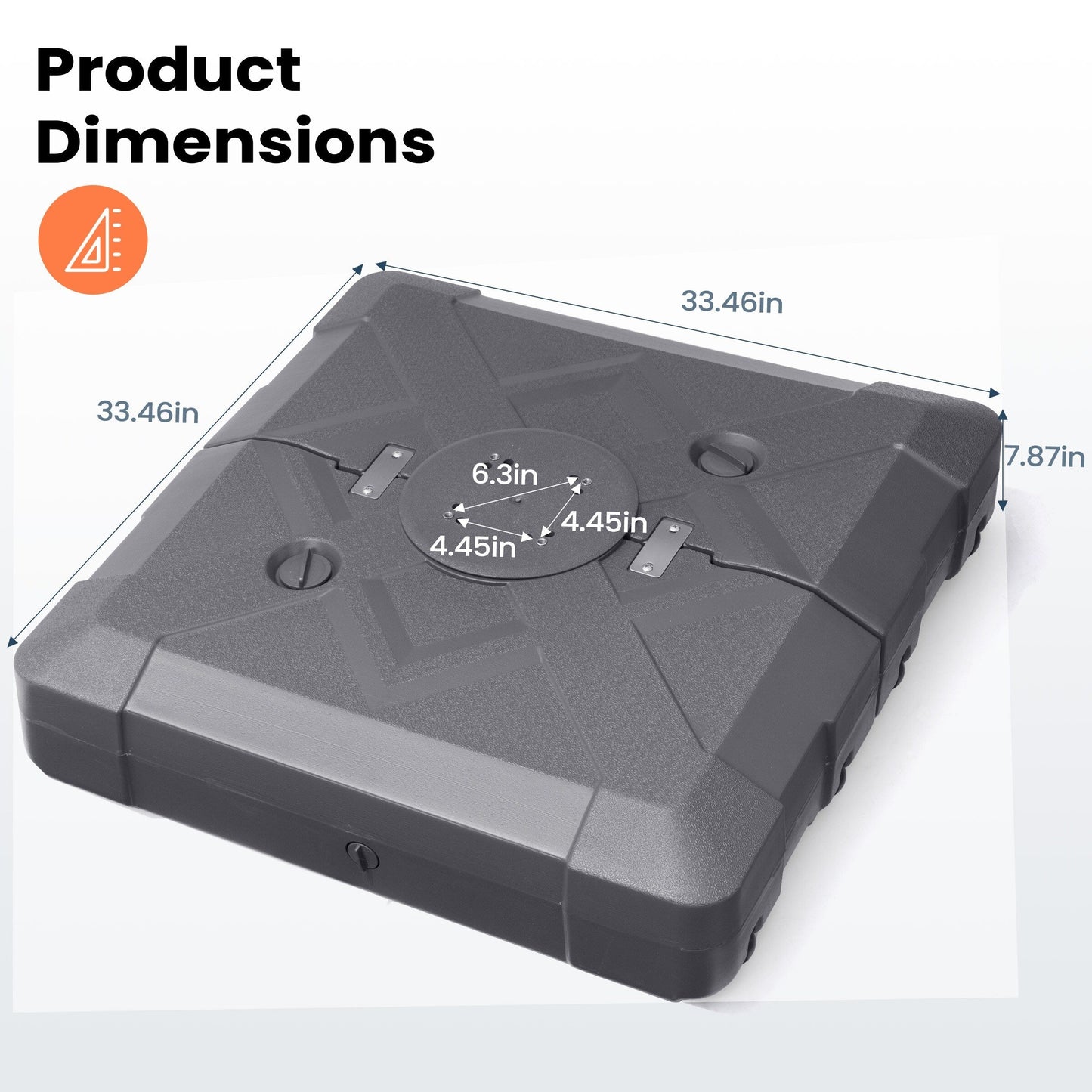 Base de parasol déporté Pellebant de 220 lb avec roulettes - N/A