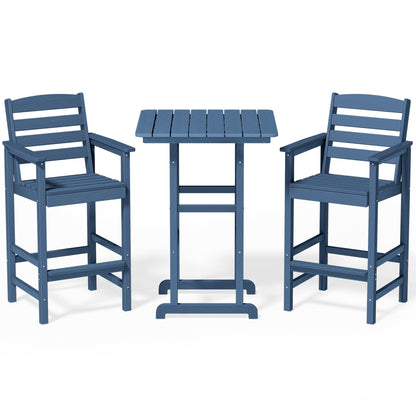 Plastic Tall adirondack Chair Set Of 3-Piece Patio Conversation Set