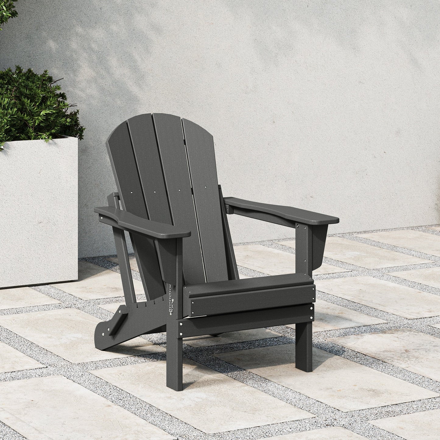 Chaise pliante Adirondack Polytrends Laguna résistante à la décoloration et aux intempéries pour patio extérieur