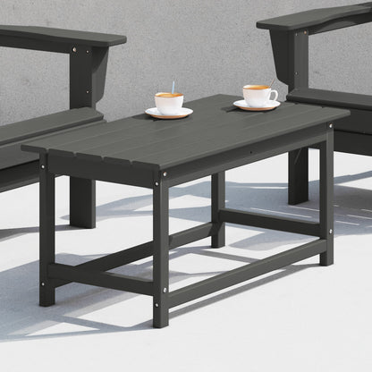 Polytrends Laguna Hdpe All Weather Outdoor Patio Rectangular Coffee Table