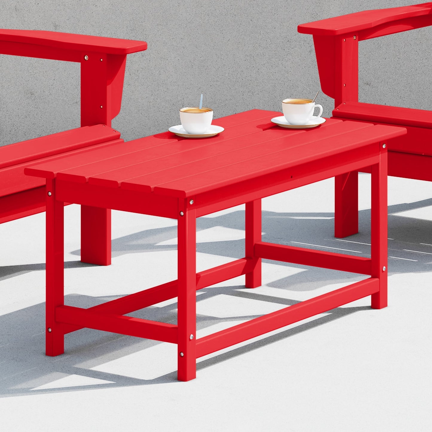 Polytrends Laguna Hdpe All Weather Outdoor Patio Rectangular Coffee Table