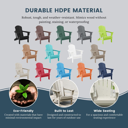 Chaises pliantes Adirondack Polytrends Laguna résistantes aux intempéries (lot de 2)