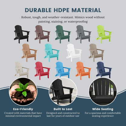 Chaises pliantes Adirondack Polytrends Laguna résistantes aux intempéries (lot de 4)