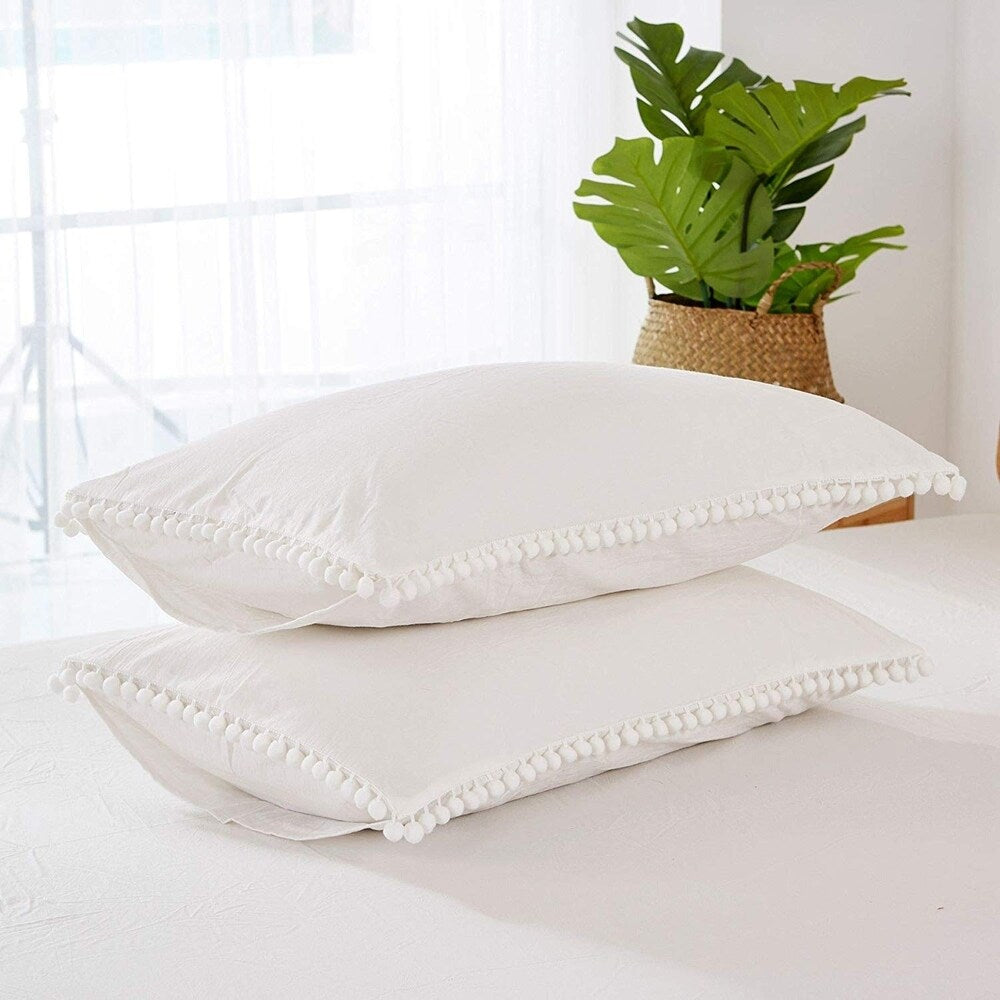 PomPom Cotton Reversible Duvet Cover Set