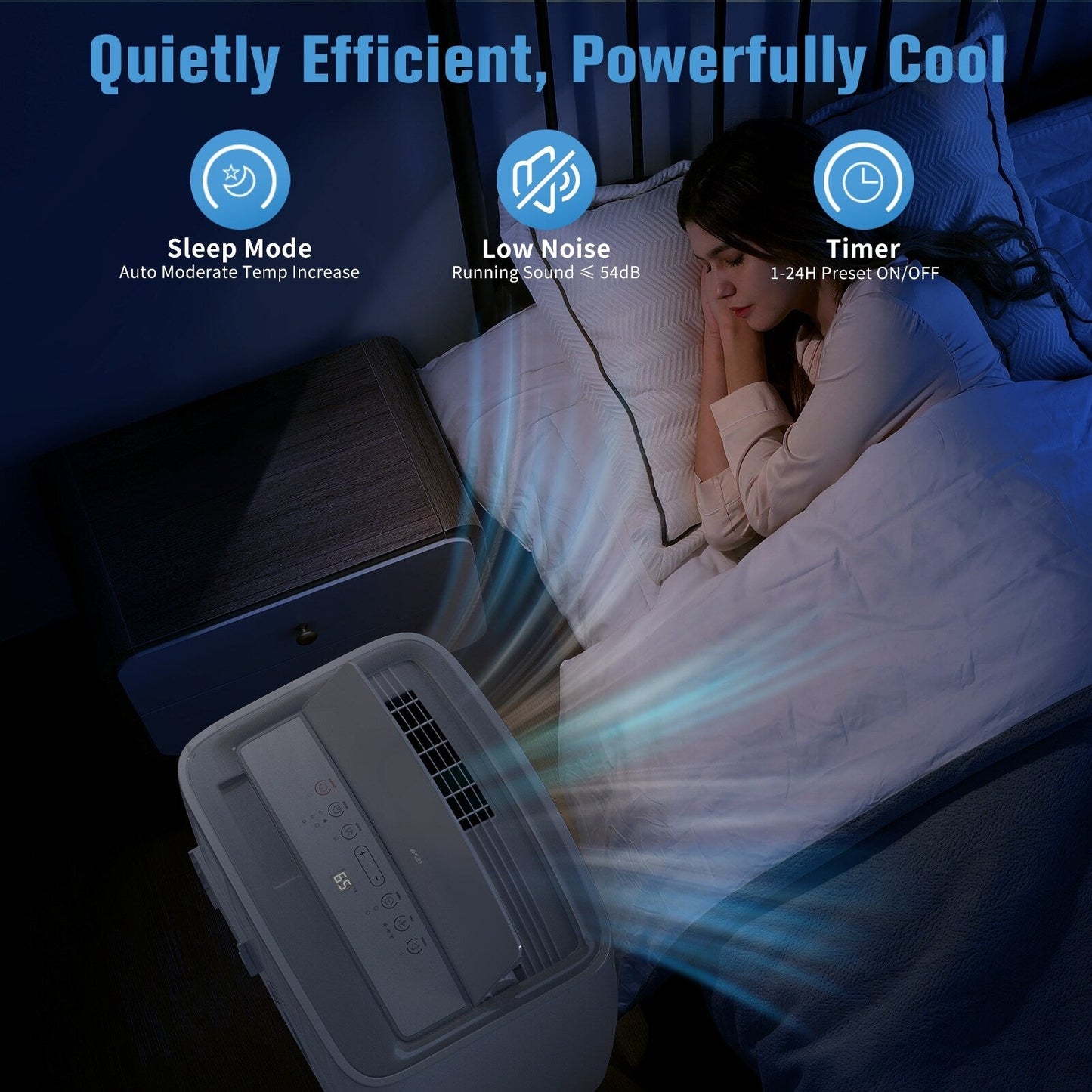 Climatiseur portatif avec chauffage – 12 000 BTU de refroidissement et 10 000 BTU de chauffage pour pièces jusqu'à 700 pi²