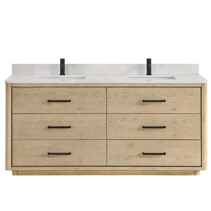 Meuble-lavabo Porto avec dessus en quartz blanc sans miroir