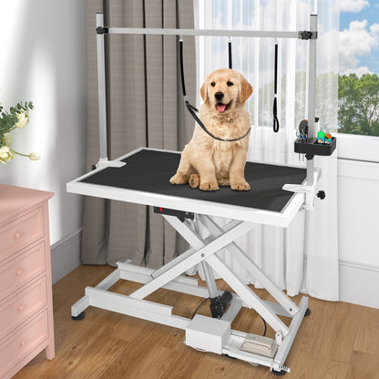 Table de toilettage électrique professionnelle pour grands chiens, robuste, avec bras en aluminium, 50 po de largeur