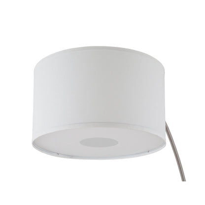 Lampadaire arqué réglable en acier Q-Max 81 avec abat-jour extra large et base en marbre