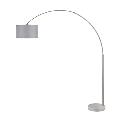 Lampadaire arqué réglable en acier Q-Max 81 avec abat-jour extra large et base en marbre