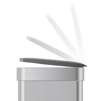 Poubelle de recyclage rectangulaire Qualiazero 16 gal (unité double 8 gal) - Acier inoxydable