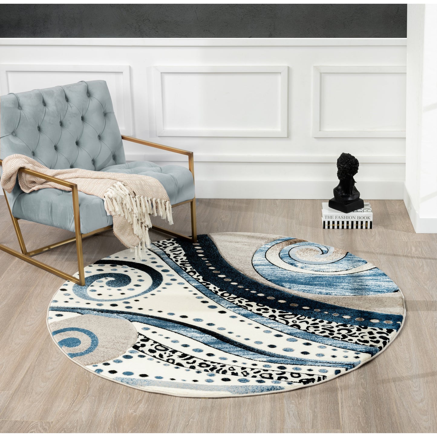 Rhodes Collection Abstract Swirl Area Rug