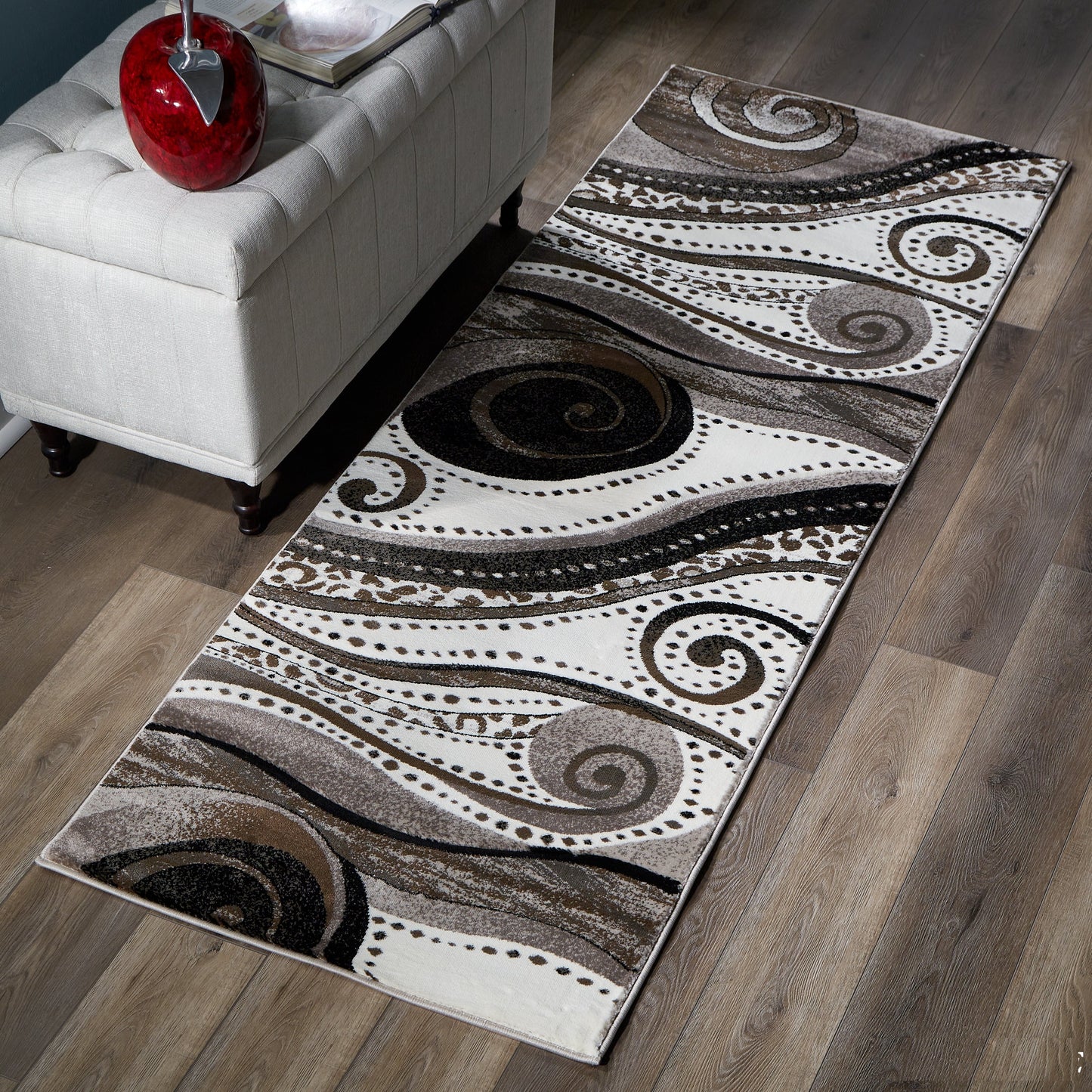 Rhodes Collection Abstract Swirl Area Rug