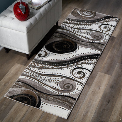 Rhodes Collection Abstract Swirl Area Rug