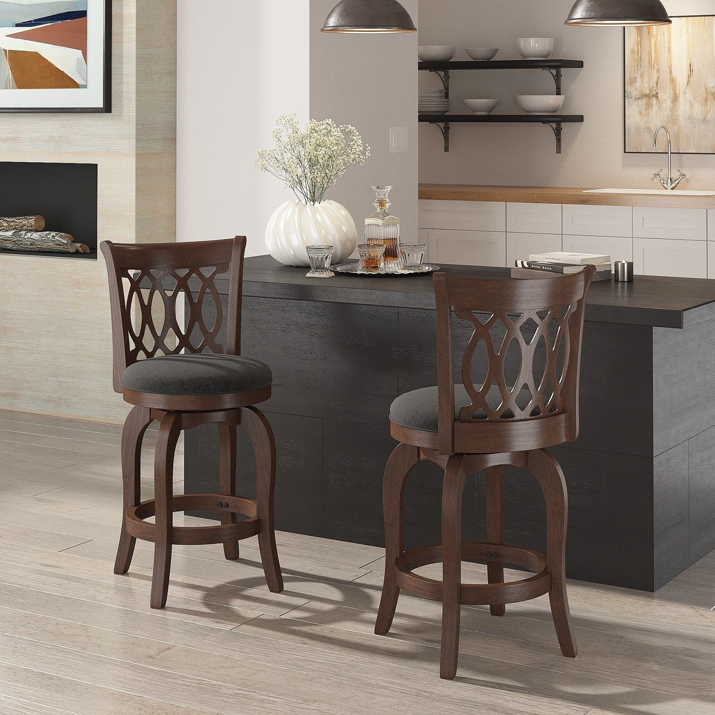 Rovinj Scroll Back Swivel Counter Stool