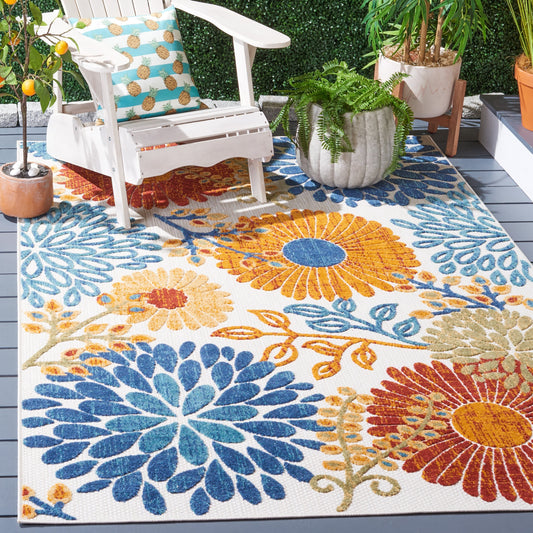 SAFAVIEH Cabana Hillechien Indoor/ Outdoor Waterproof Patio Floral Rug
