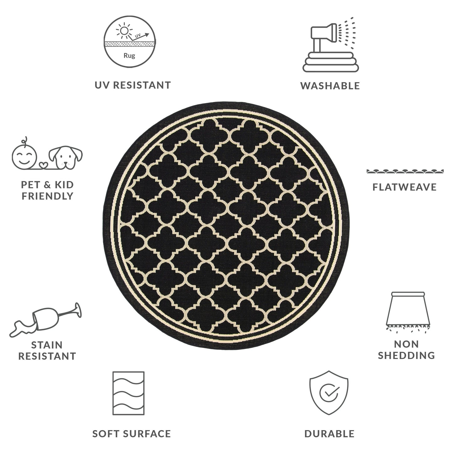 SAFAVIEH Courtyard Kristelle Indoor/ Outdoor Waterproof Patio Backyard Rug