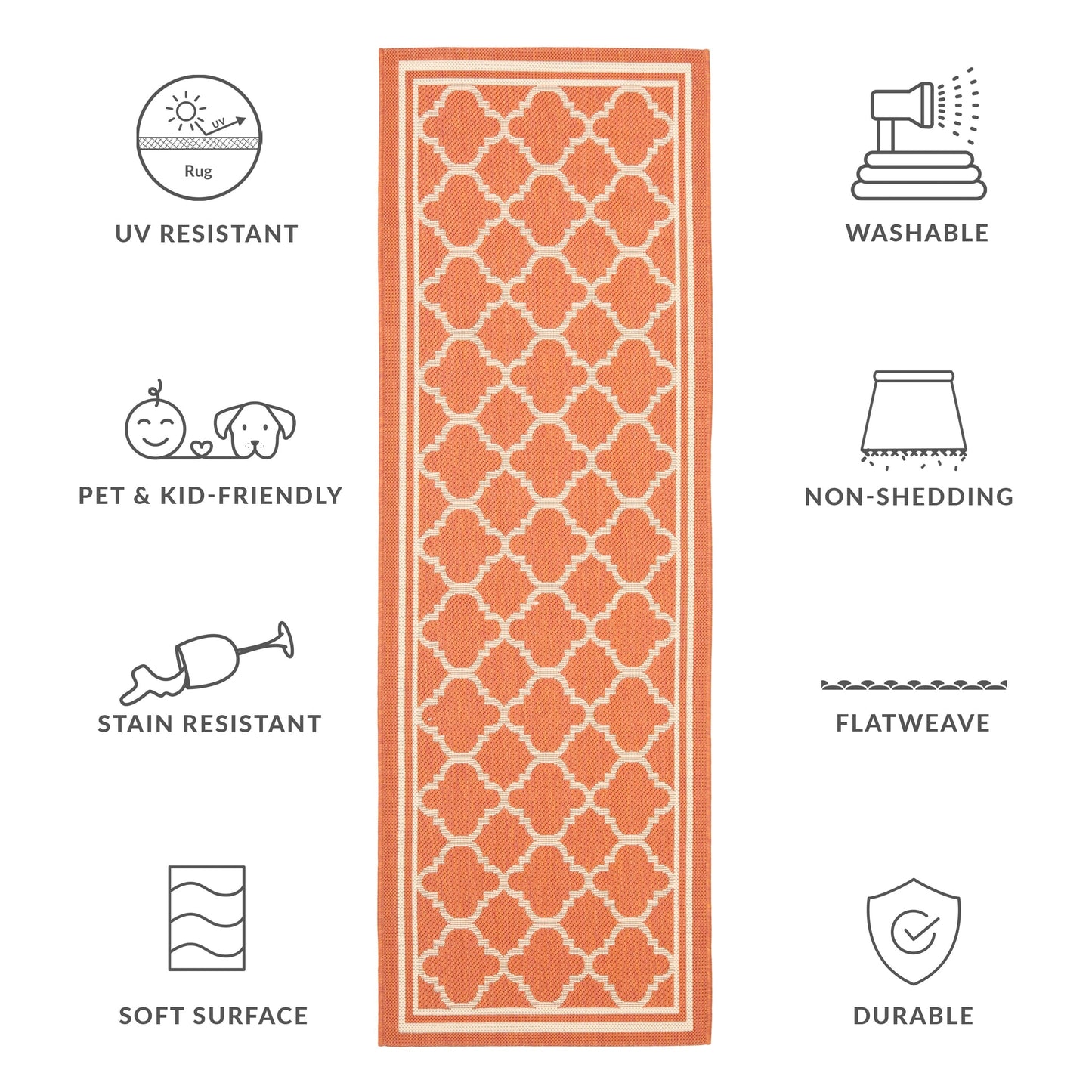 SAFAVIEH Courtyard Kristelle Indoor/ Outdoor Waterproof Patio Backyard Rug