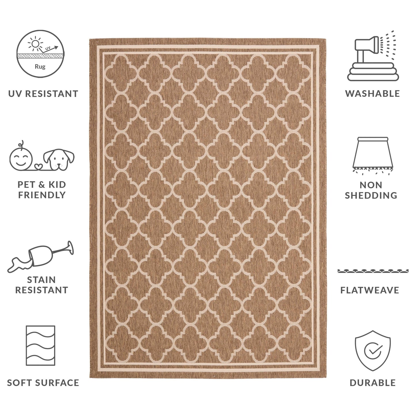 SAFAVIEH Courtyard Kristelle Indoor/ Outdoor Waterproof Patio Backyard Rug