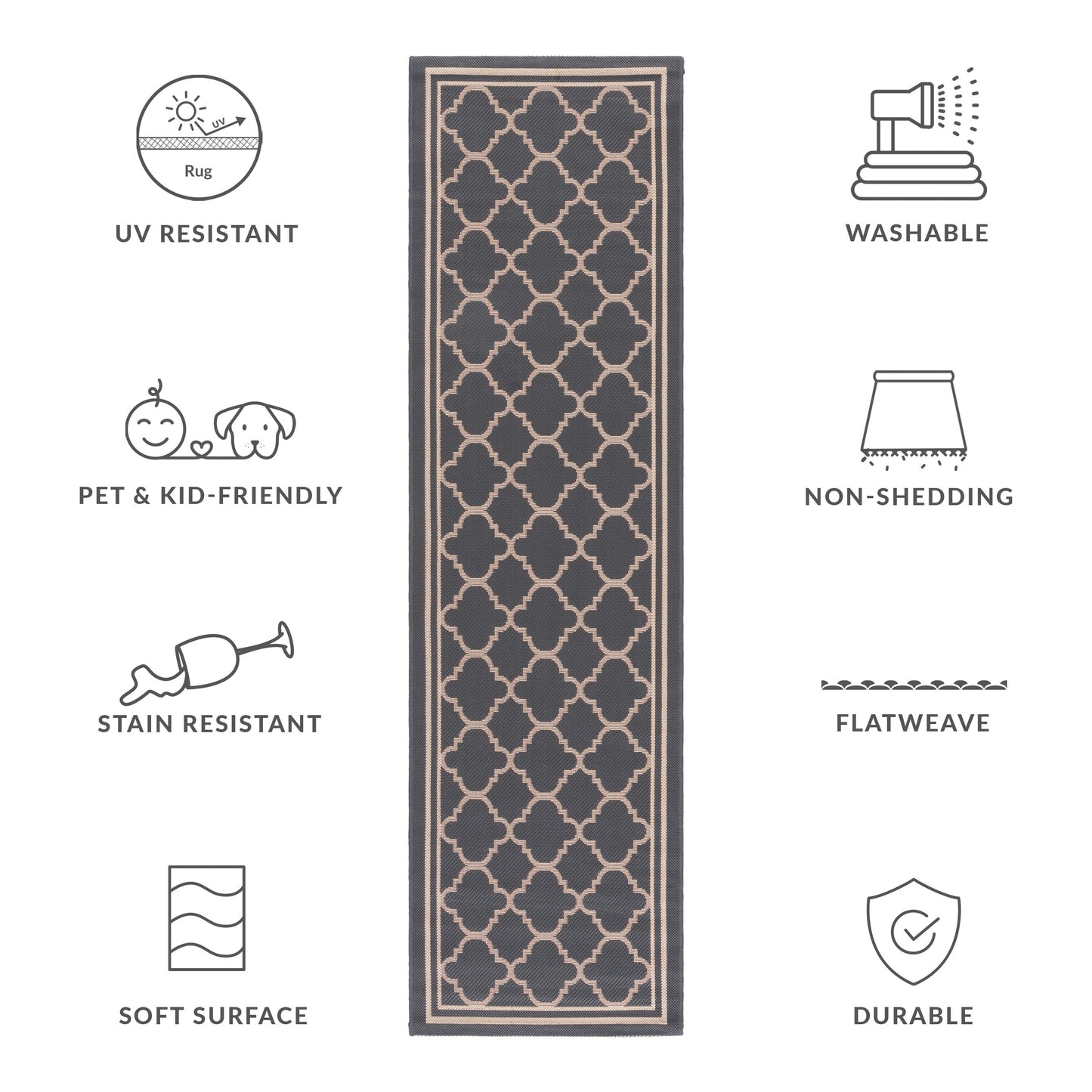 SAFAVIEH Courtyard Kristelle Indoor/ Outdoor Waterproof Patio Backyard Rug