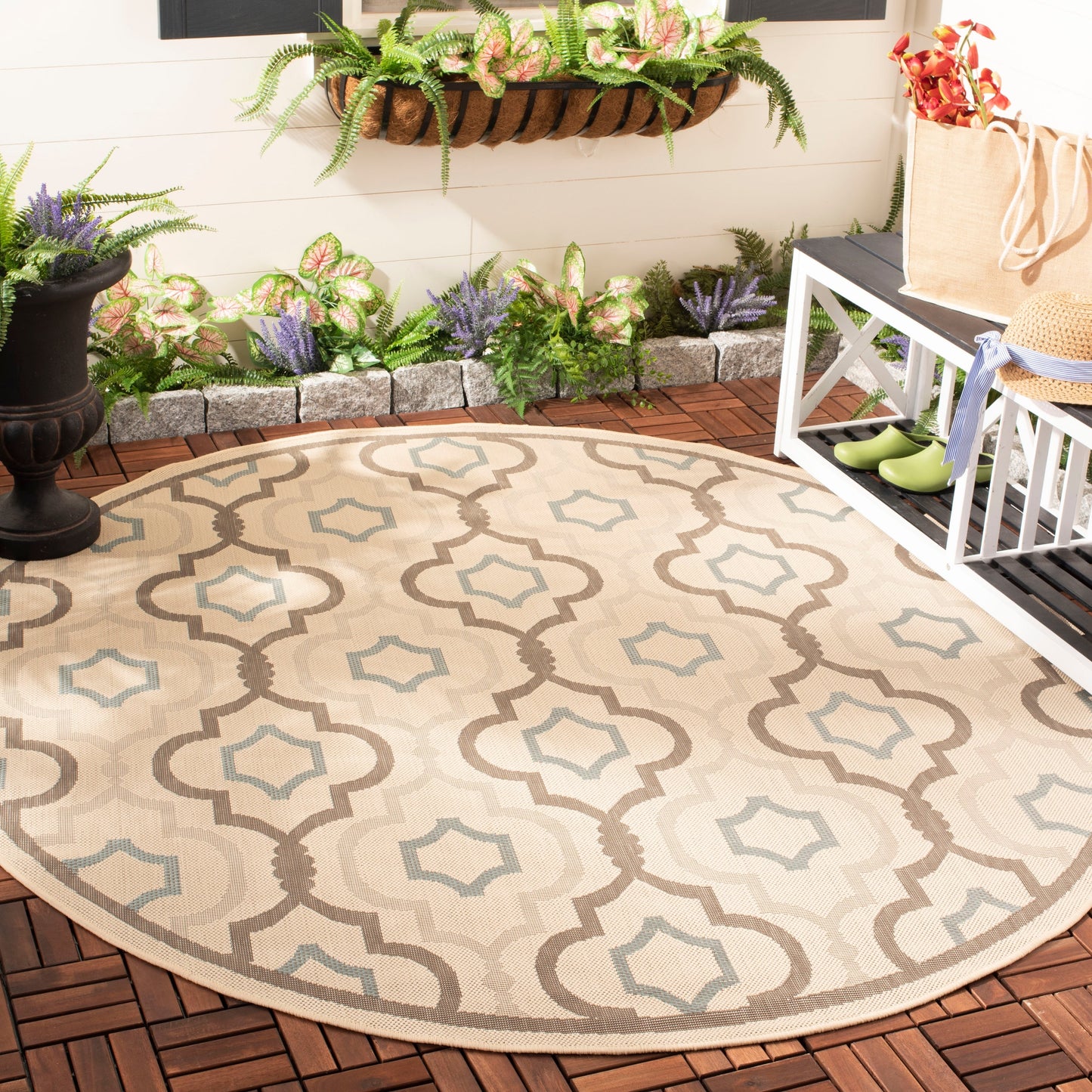 SAFAVIEH Courtyard Oyvor Indoor/ Outdoor Waterproof Patio Backyard Rug