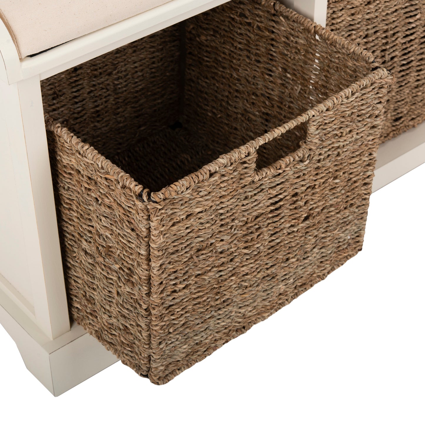 Banc de rangement SAFAVIEH Eola gris/blanc - 47 x 16,1 x 19,9 - 47 L x 16 P x 20 H