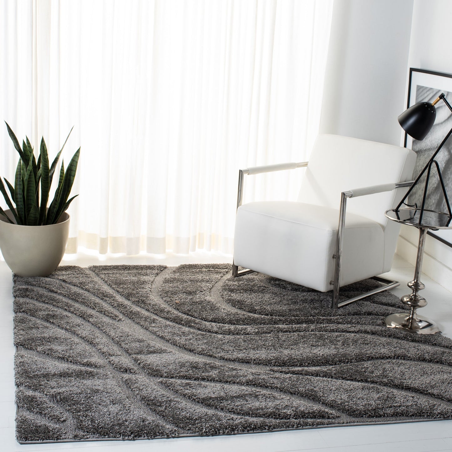 SAFAVIEH Florida Shag Staka Abstract Waves 1.2-inch Area Rug