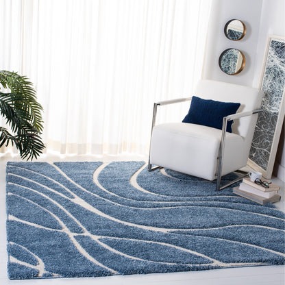 SAFAVIEH Florida Shag Staka Abstract Waves 1.2-inch Area Rug