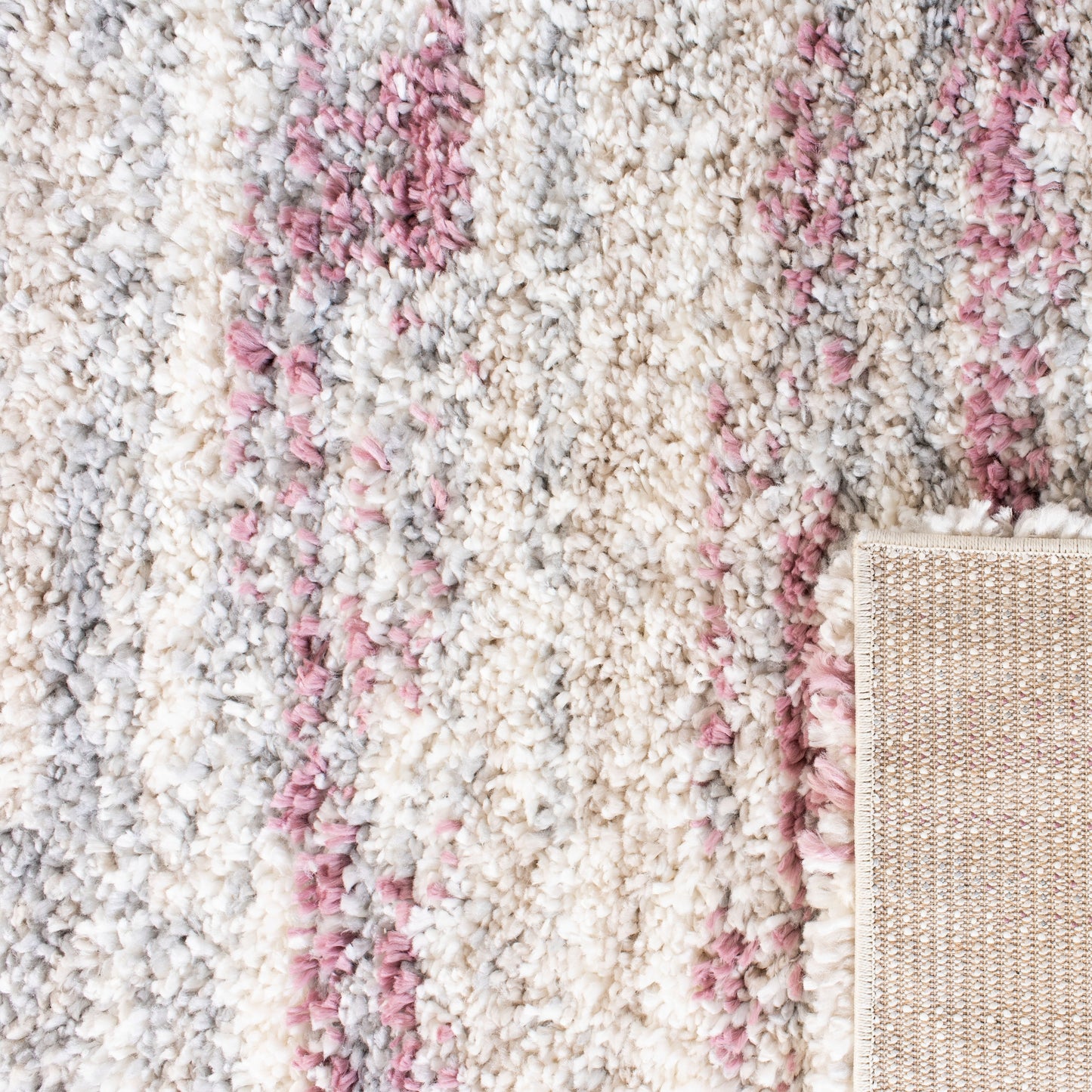 SAFAVIEH Fontana Shag Mevlide Modern Stripe 2-inch Thick Rug