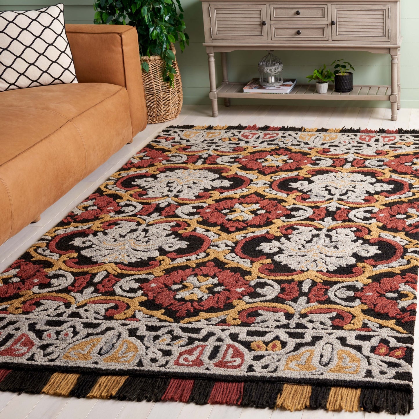 SAFAVIEH Handmade Blossom Porzia Floral Wool Rug
