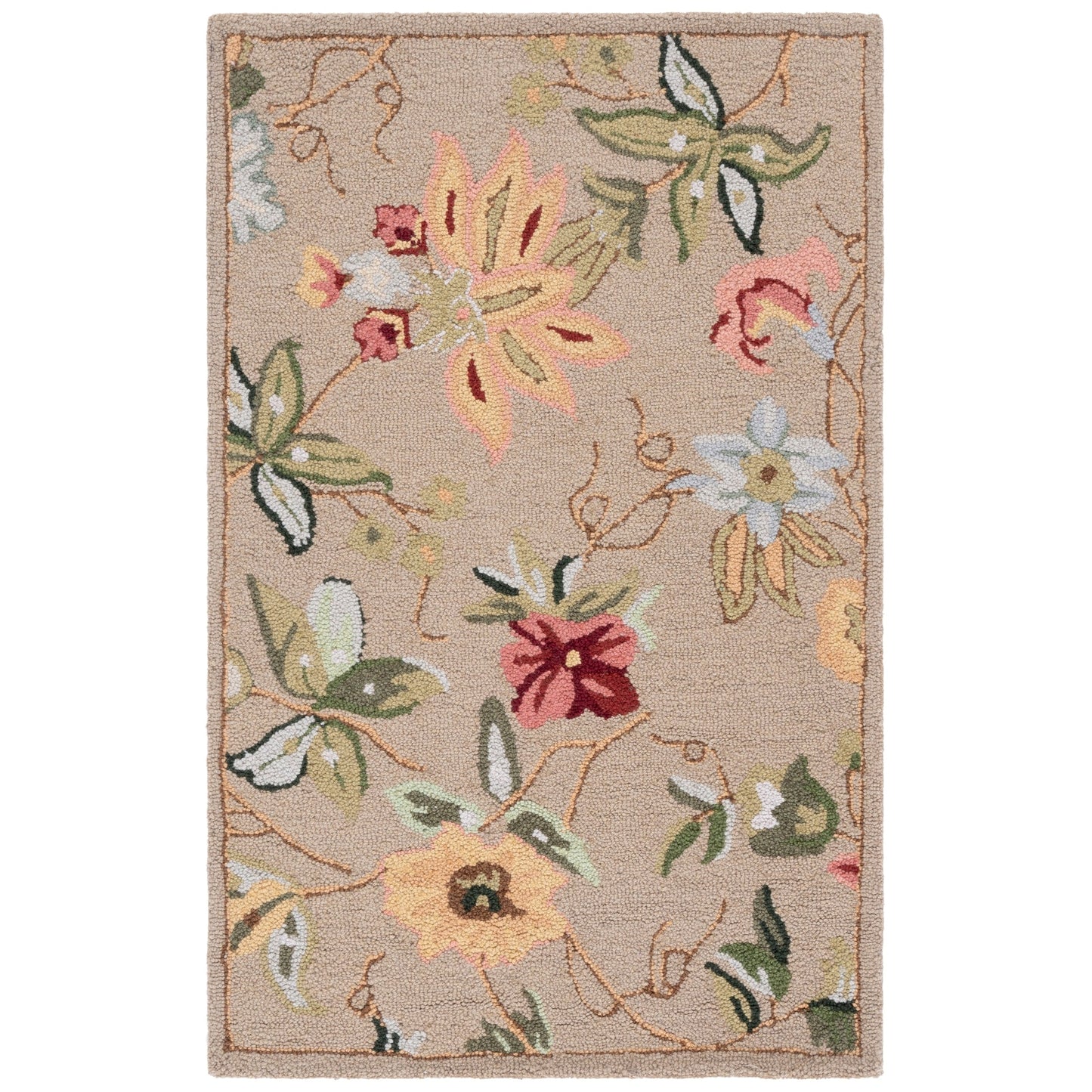 SAFAVIEH Handmade Chelsea Yauhenia French Country Floral Wool Rug