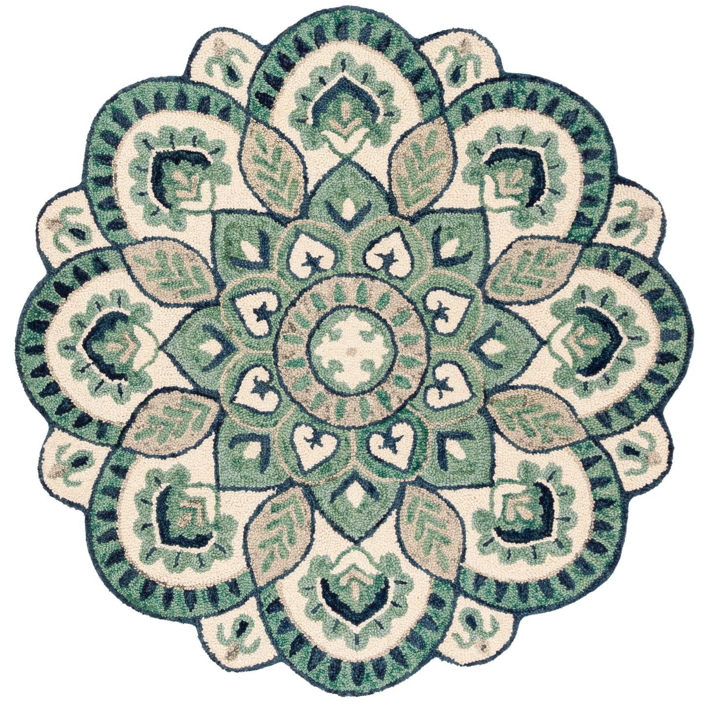 SAFAVIEH Handmade Novelty Sheyla Ornate Flower Wool Rug