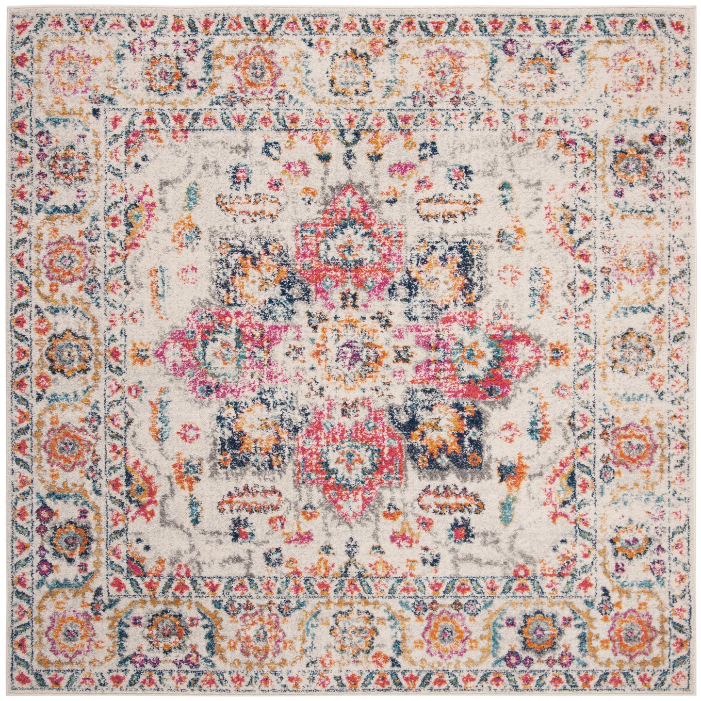 SAFAVIEH Madison Delois Medallion Rustic Farmhouse Distressed Rug